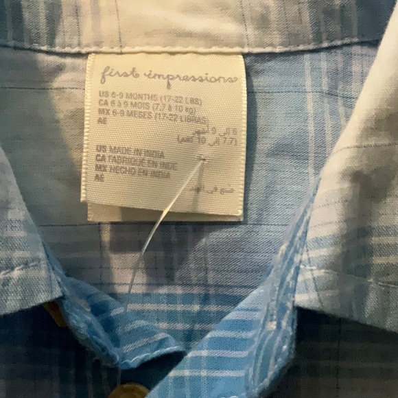 First Impressions short sleeve button down collar shirt 6-9 months - Picture 4 of 6